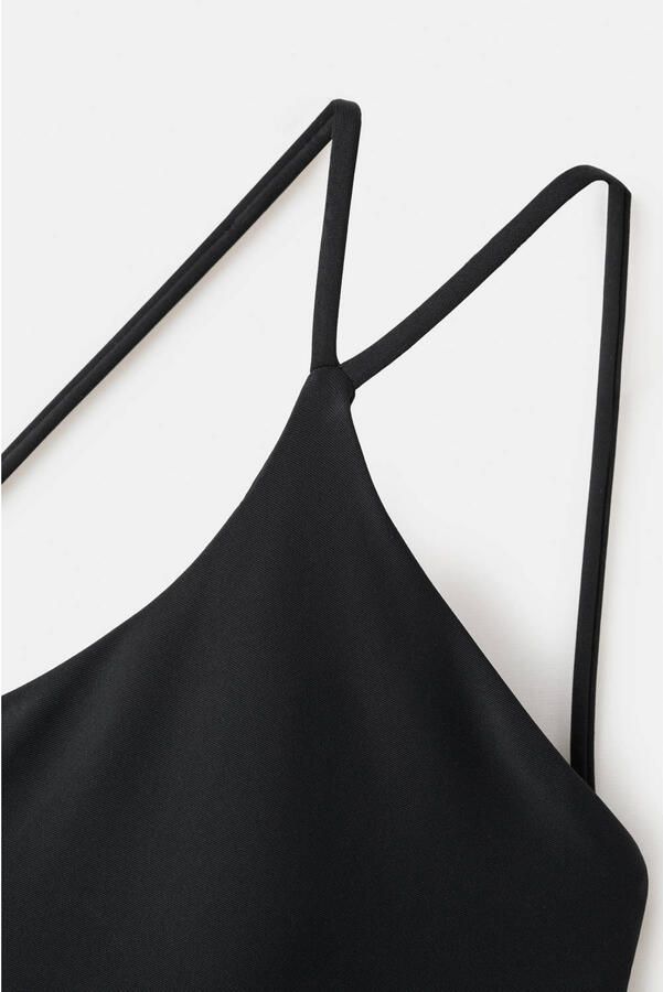 Mango one shoulder badpak zwart - Foto 3