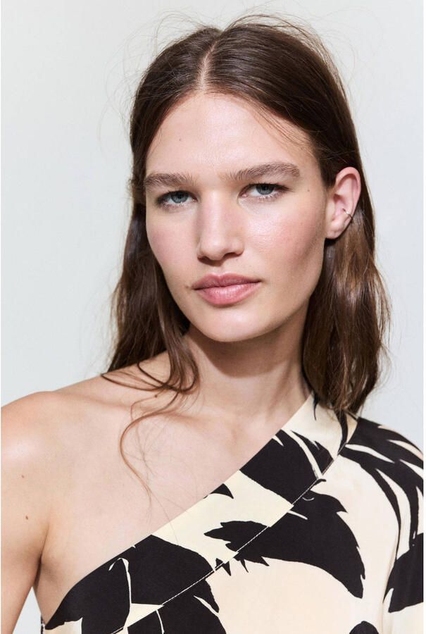 Mango one shoulder jurk ecru - Foto 3