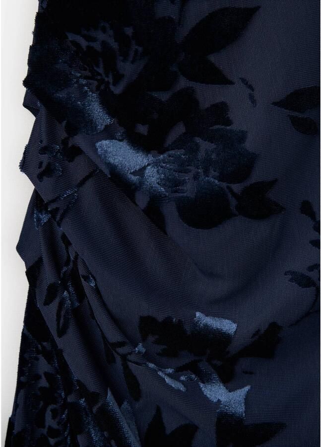 Mango one shoulder korte jurk met print marineblauw - Foto 2