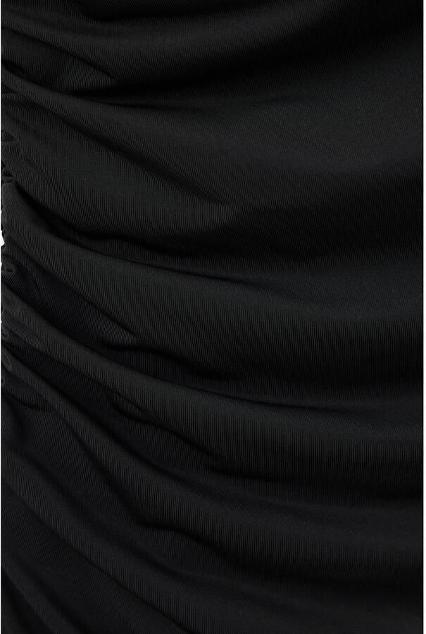 Mango one shoulder mini jurk met plooien zwart - Foto 2