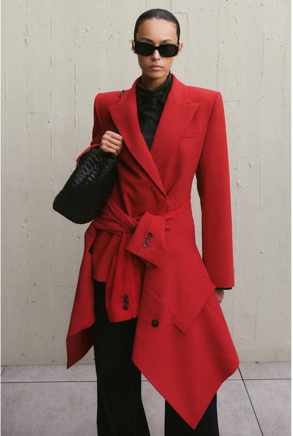 Mango oversized blazer rood