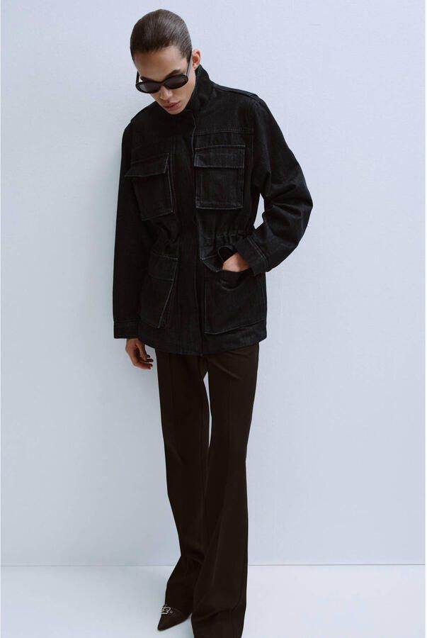 Mango parka dark denim