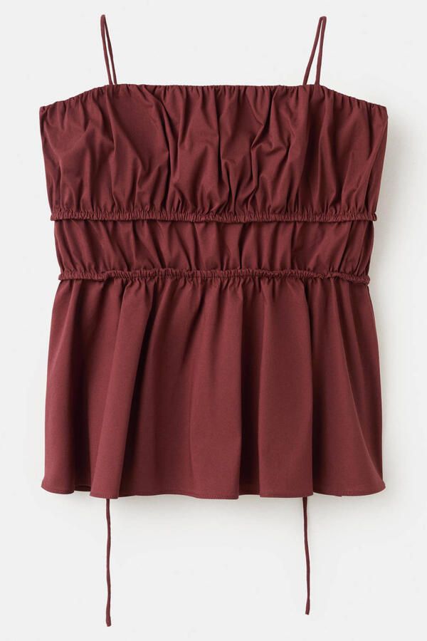 Mango peplum top roodbruin - Foto 3