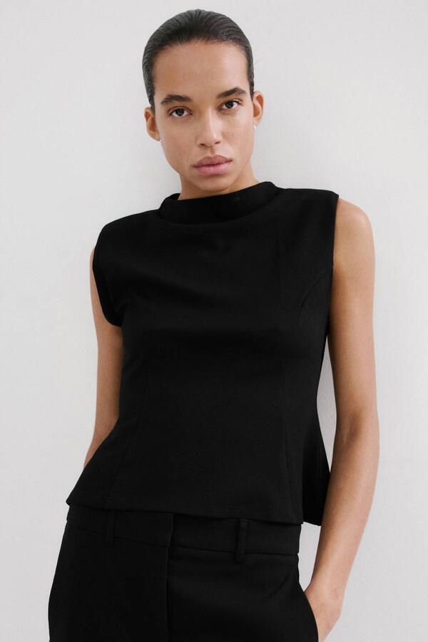 Mango peplum top zwart