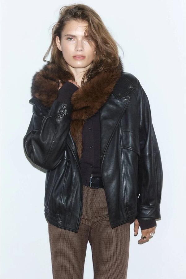 Mango pied-de-poule flared broek bruin