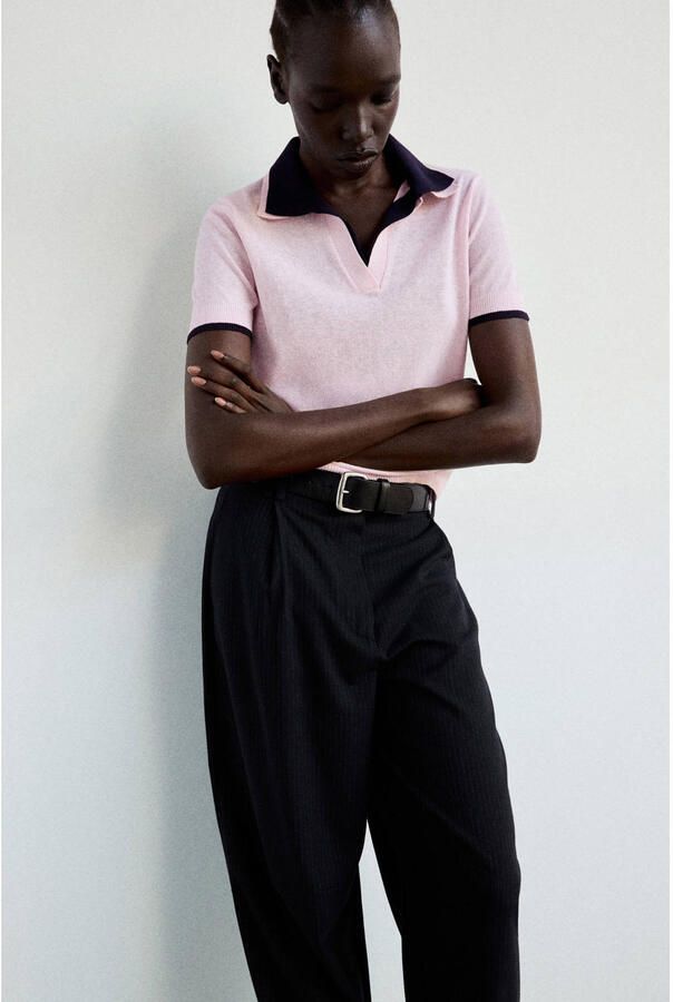 Mango polo lichtroze