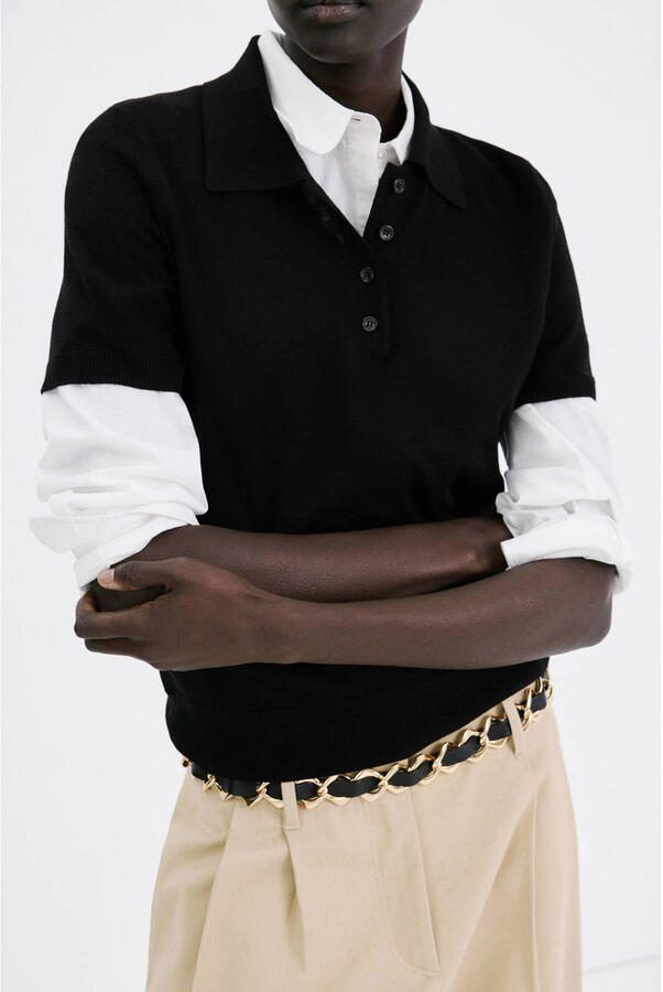 Mango polo zwart