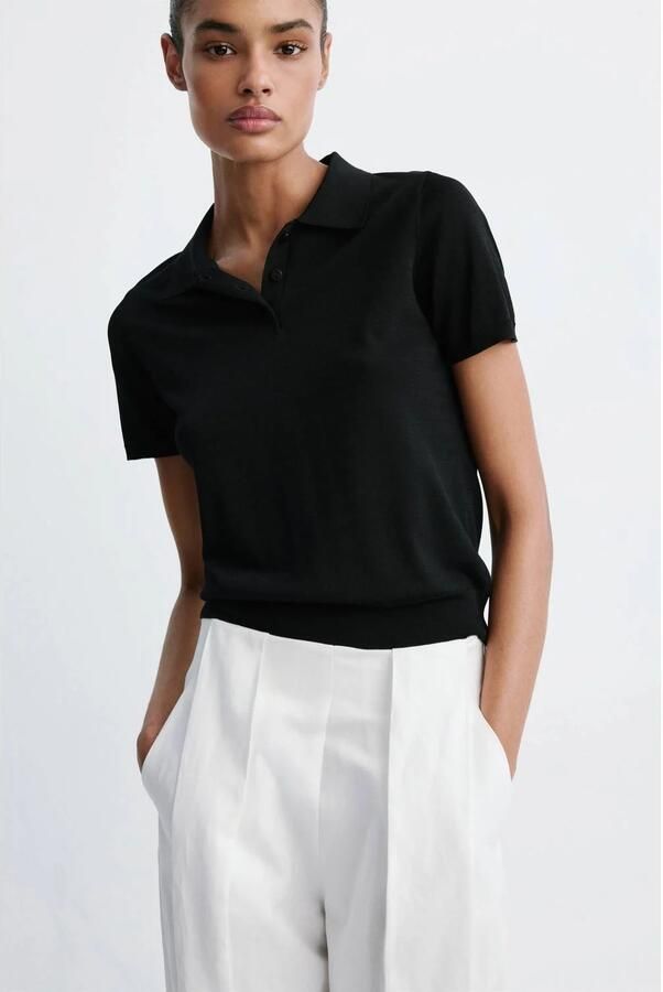 Mango polo zwart - Foto 1