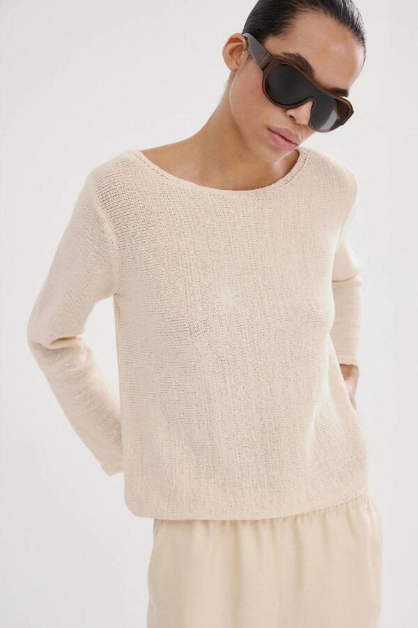 Mango pullover beige gebreid