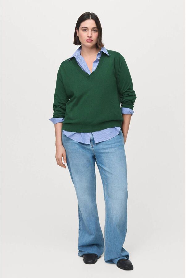 Mango pullover donkergroen - Foto 3