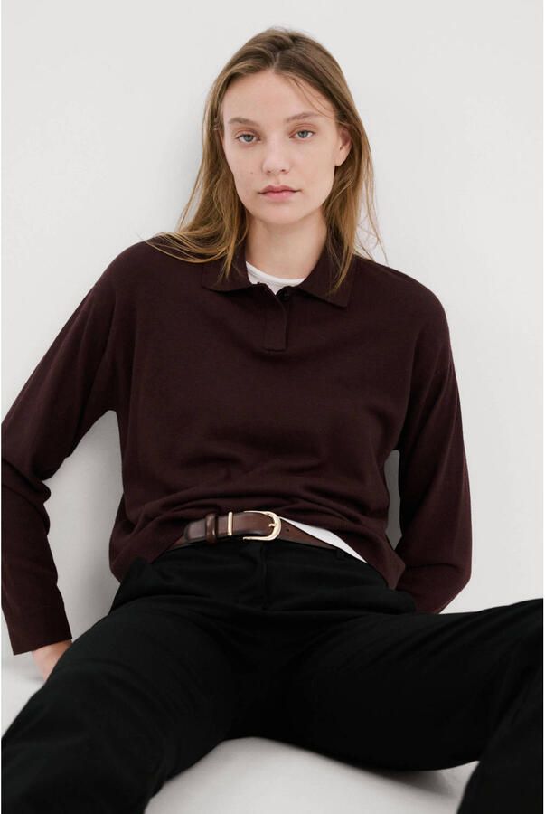 Mango pullover donkerrood