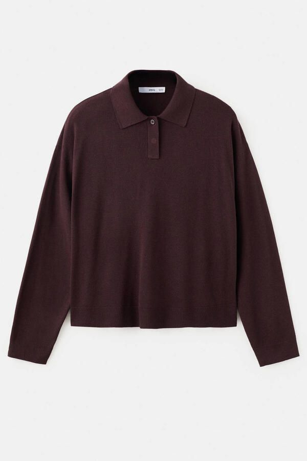 Mango pullover donkerrood - Foto 3