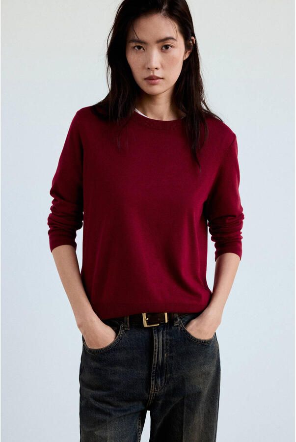 Mango pullover donkerrood