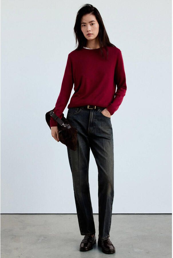 Mango pullover donkerrood - Foto 3