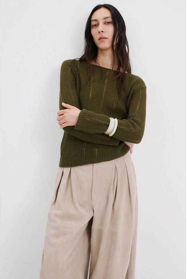 Mango pullover groen
