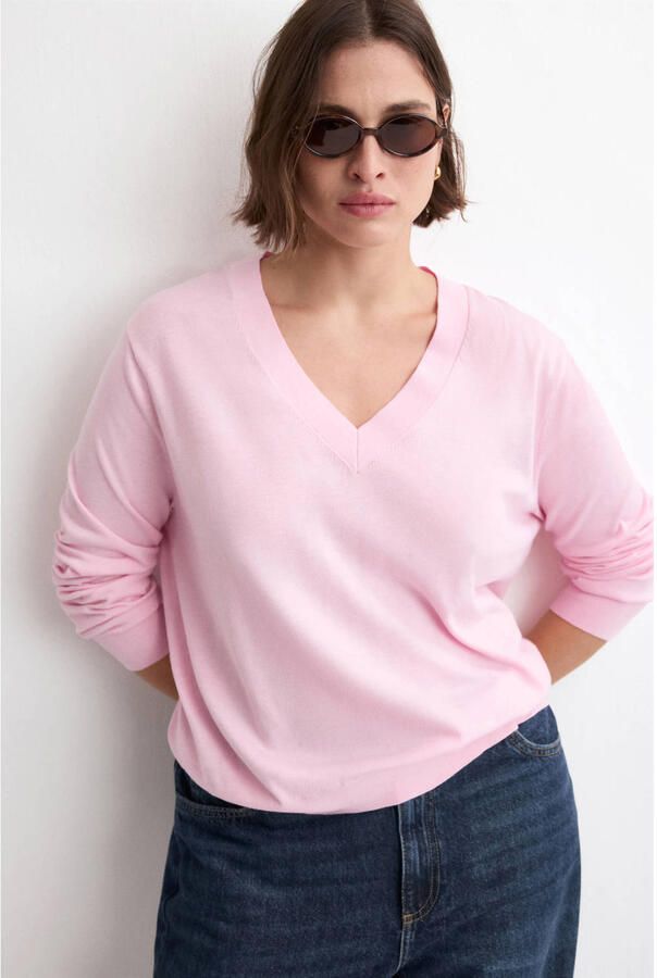 Mango pullover lichtroze