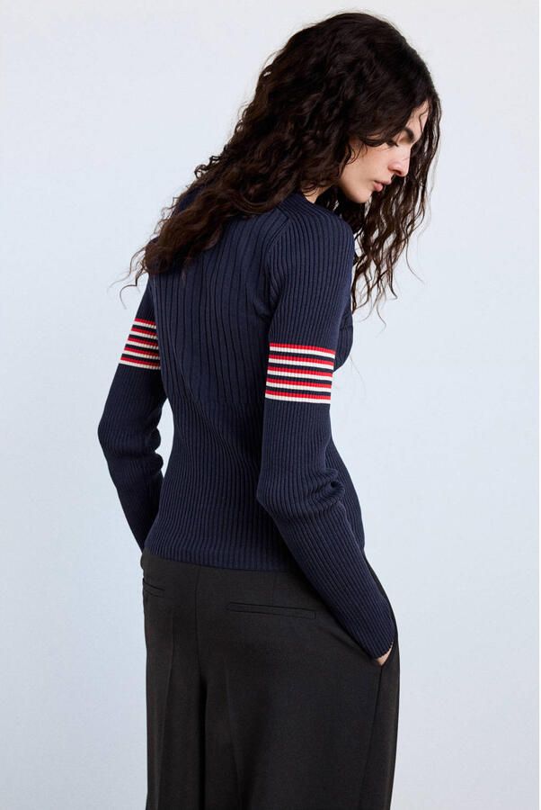 Mango pullover marineblauw - Foto 3