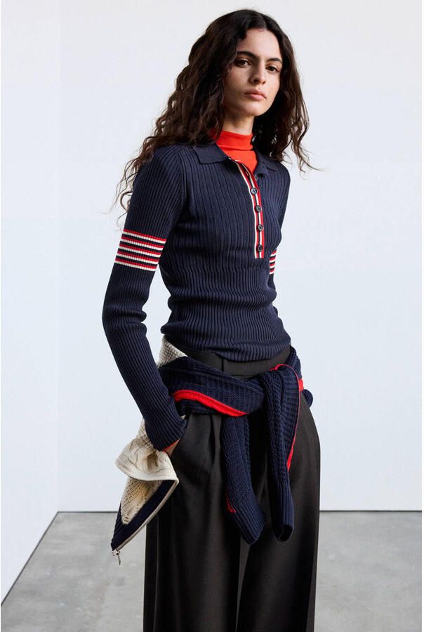 Mango pullover marineblauw - Foto 2