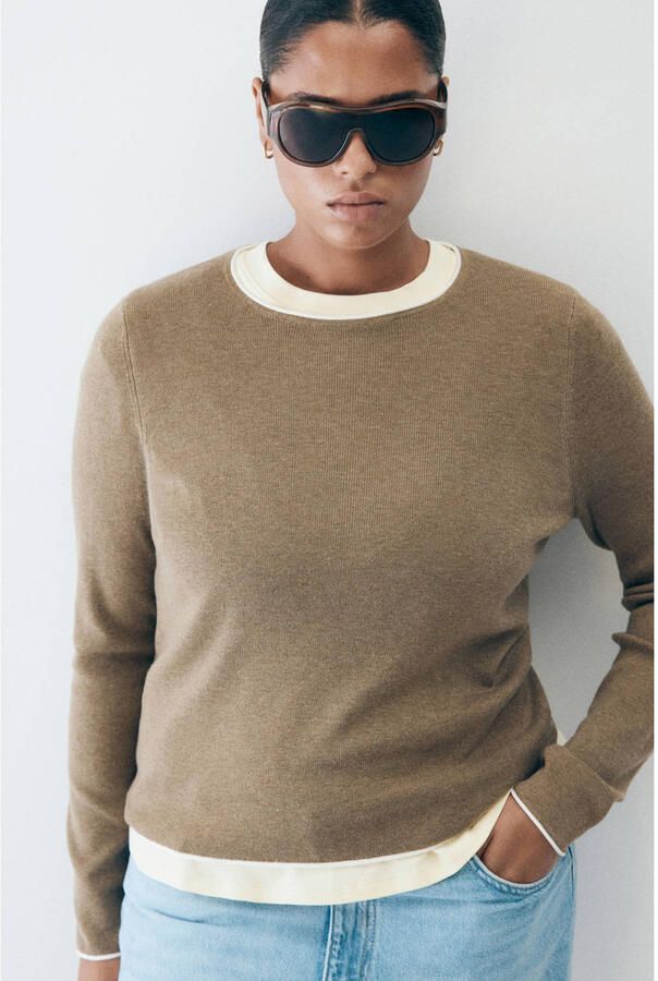 Mango pullover met wol bruin - Foto 2