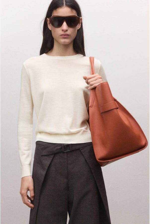 Mango pullover met wol ecru