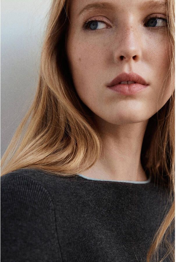 Mango pullover met wol grijs - Foto 3