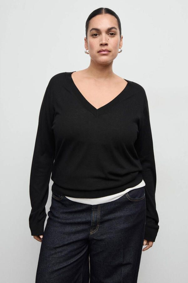 Mango pullover zwart