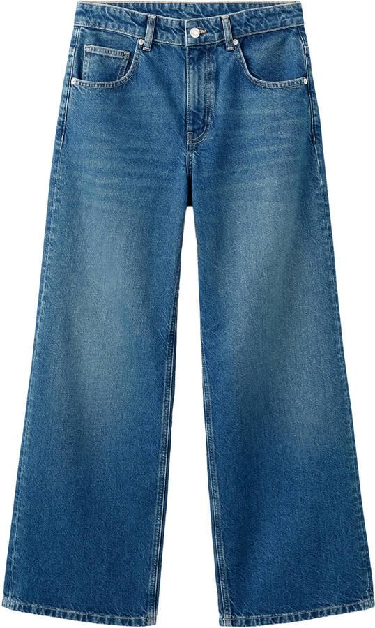 Mango Rechte mid-rise jeans straight leg jeans medium blue denim - Foto 2
