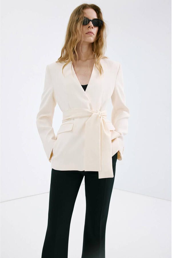 Mango regular blazer beige