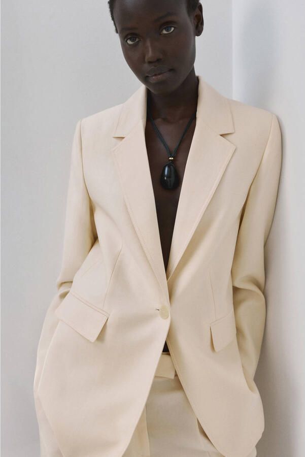 Mango regular blazer beige