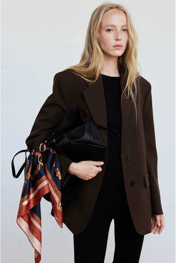 Mango regular blazer bruin