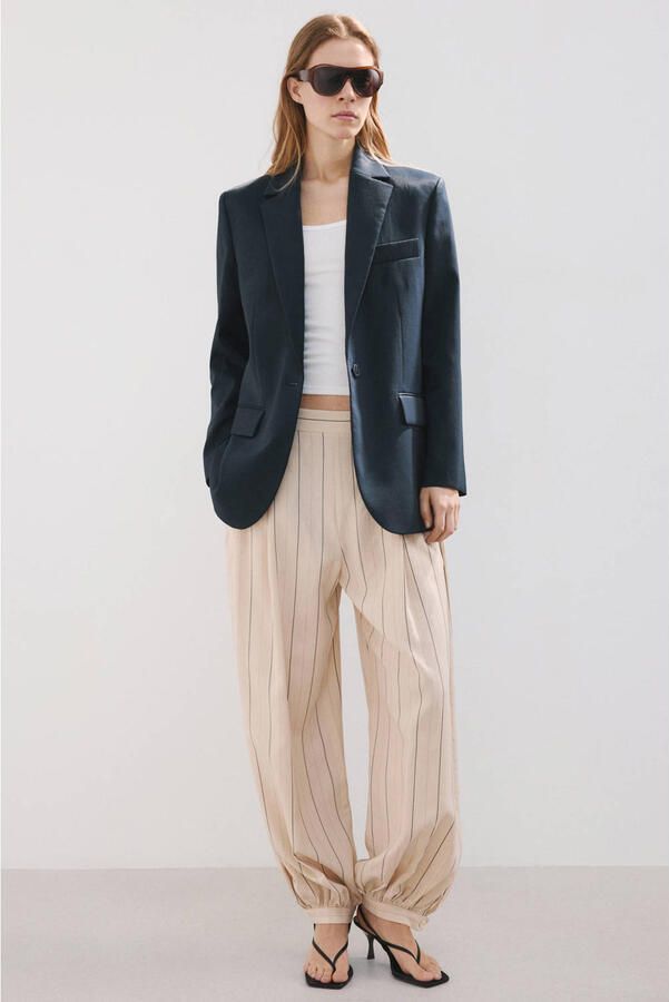 Mango regular blazer donkerblauw - Foto 3