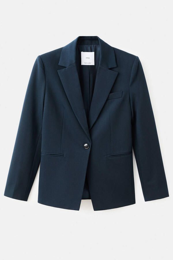 Mango regular blazer donkerblauw - Foto 3