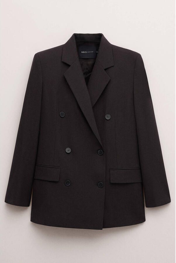 Mango regular blazer donkerpaars - Foto 3