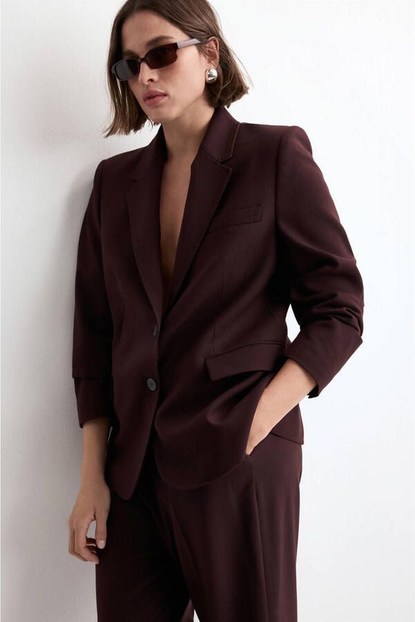 Mango regular blazer donkerrood