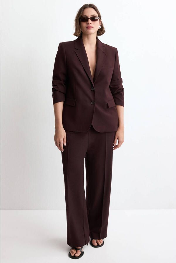 Mango regular blazer donkerrood - Foto 3