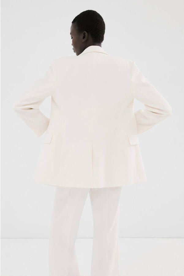 Mango regular blazer ecru