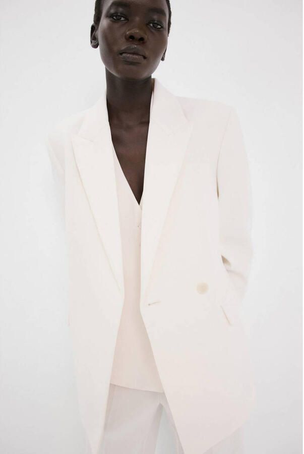 Mango regular blazer ecru - Foto 3