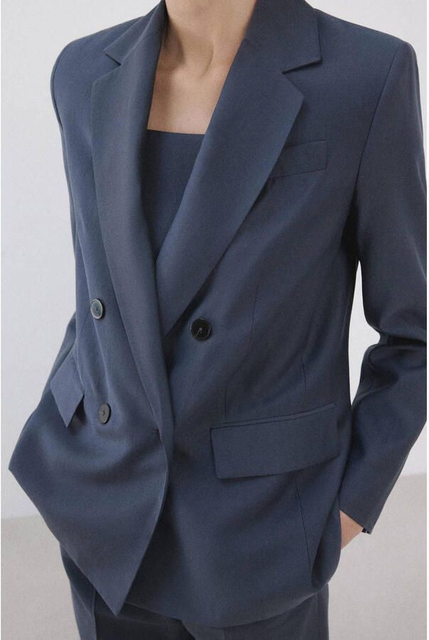 Mango regular blazer grijsblauw - Foto 2