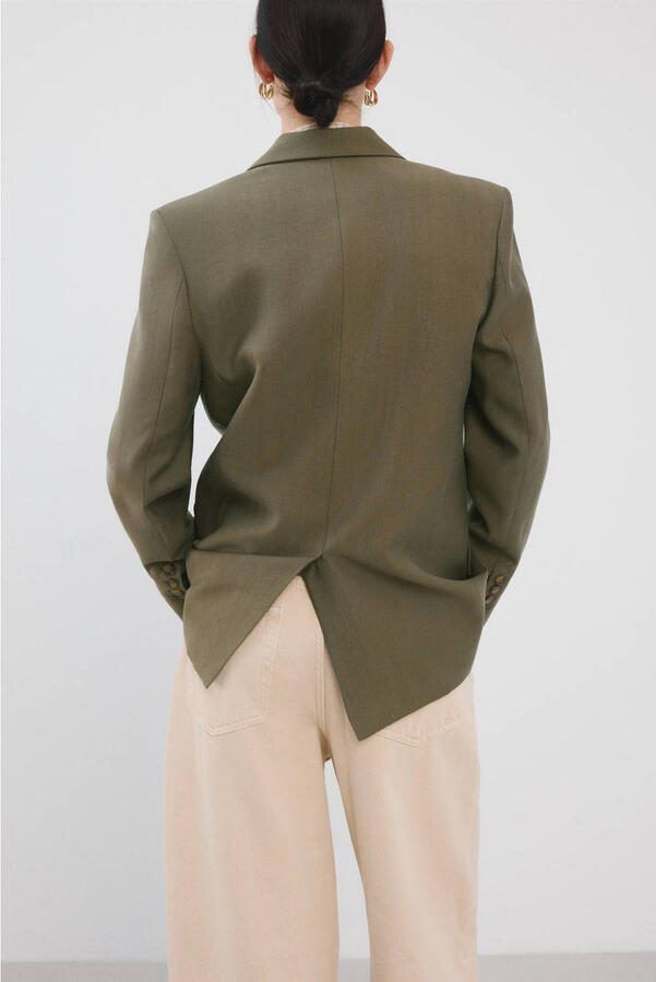 Mango regular blazer groen - Foto 3