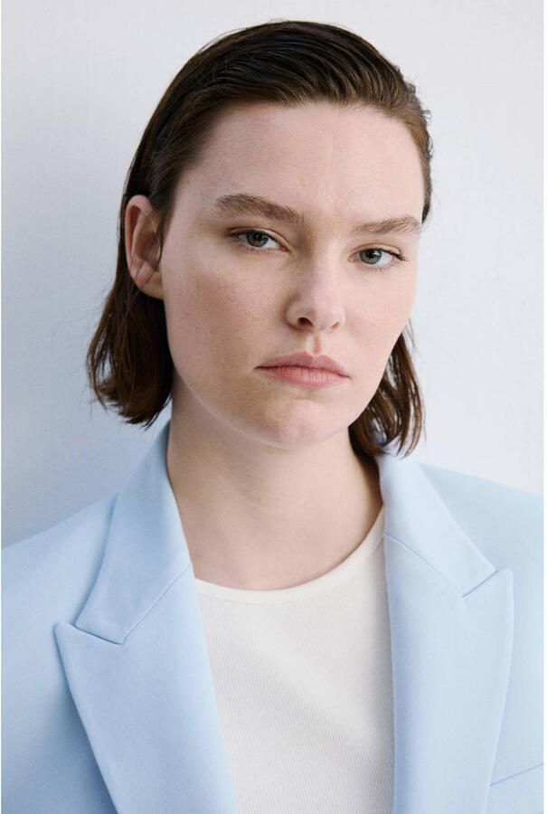 Mango regular blazer lichtblauw
