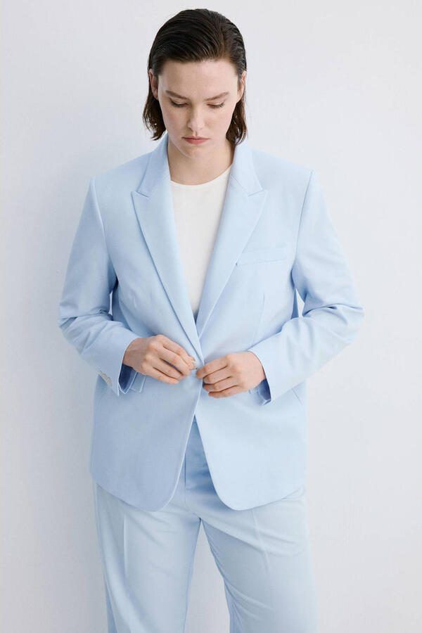 Mango regular blazer lichtblauw - Foto 3