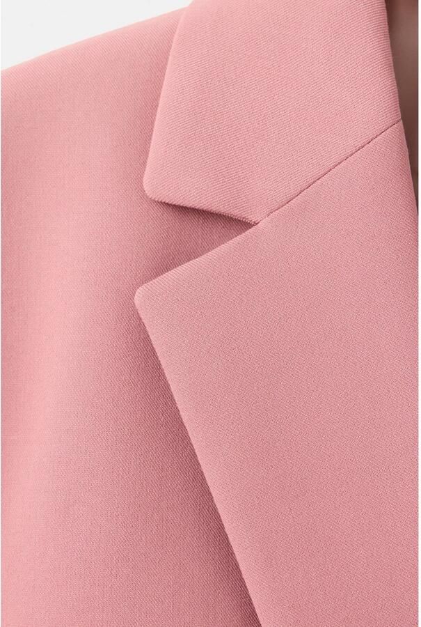 Mango regular blazer met ceintuur roze - Foto 2