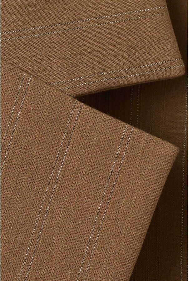Mango regular blazer met krijtstreep bruin met glitter