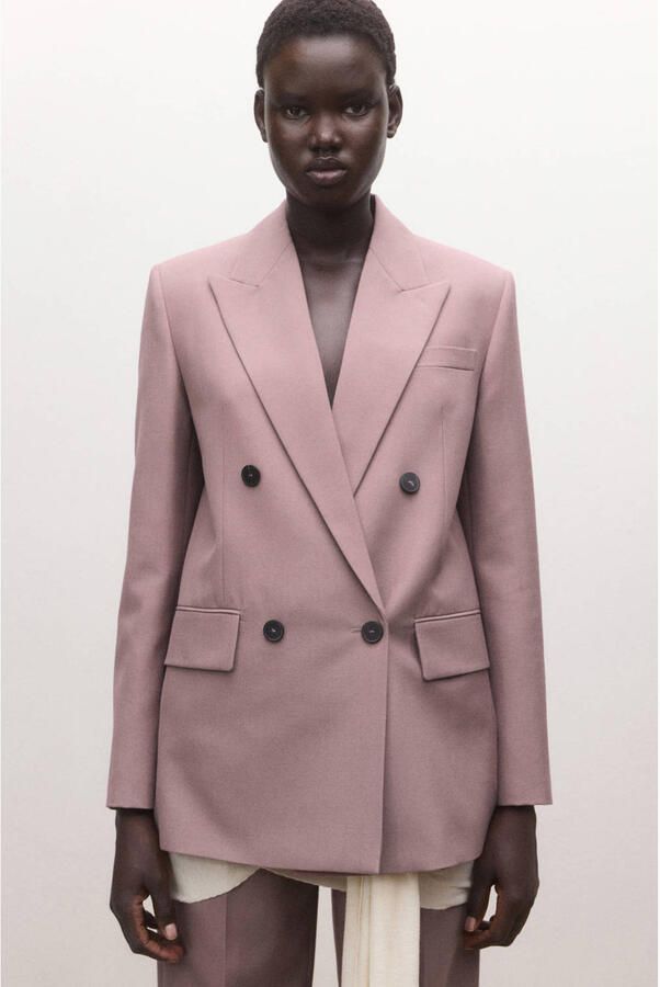Mango regular blazer oudroze