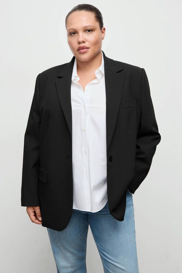 Mango regular blazer zwart
