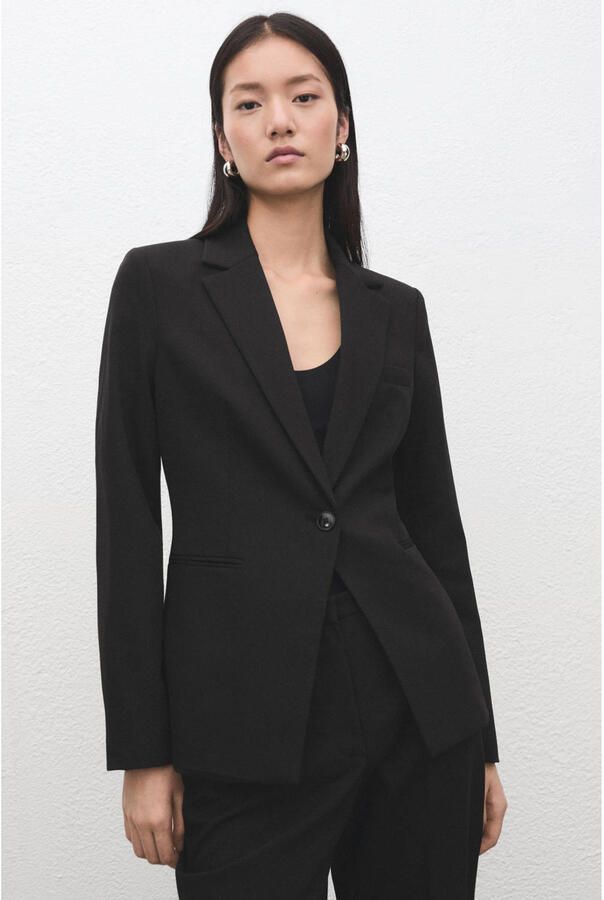 Mango regular blazer zwart