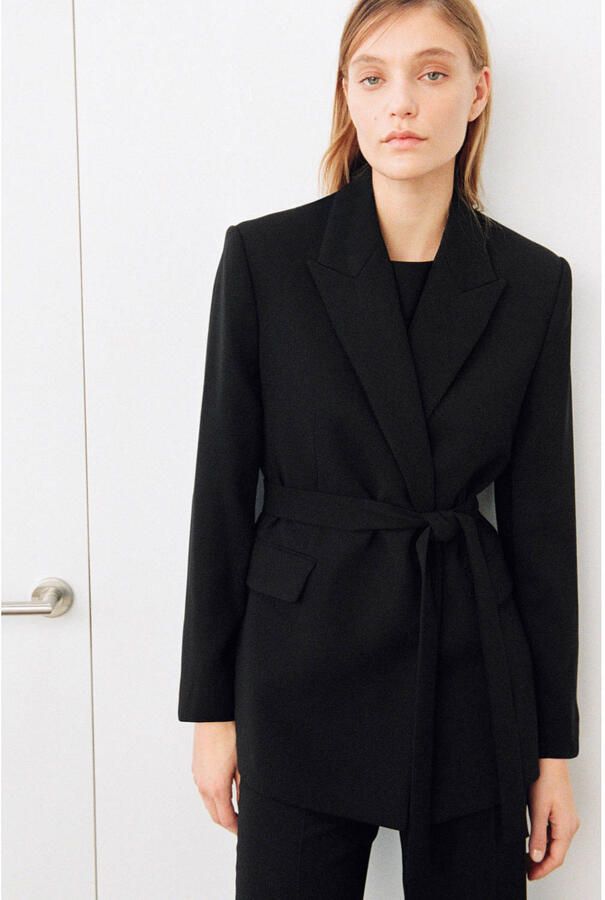 Mango regular blazer zwart