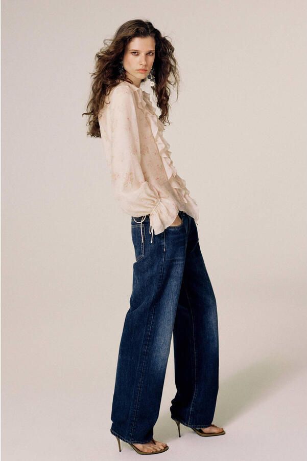 Mango regular fit barrel jeans donkerblauw - Foto 2