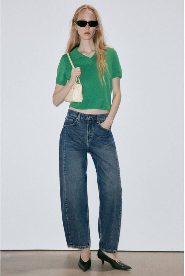 Mango regular fit barrel jeans medium blue denim - Foto 3