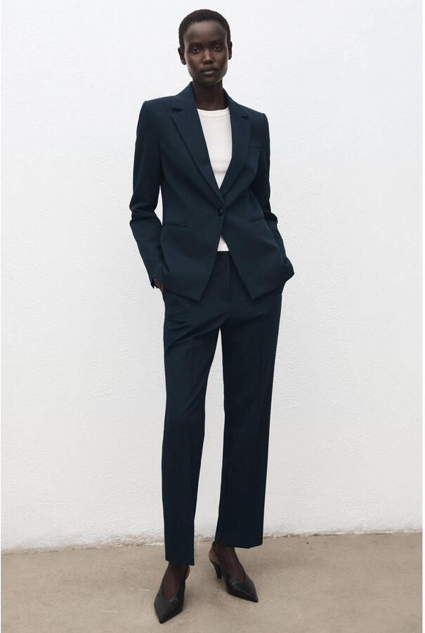 Mango regular fit blazer marineblauw - Foto 3
